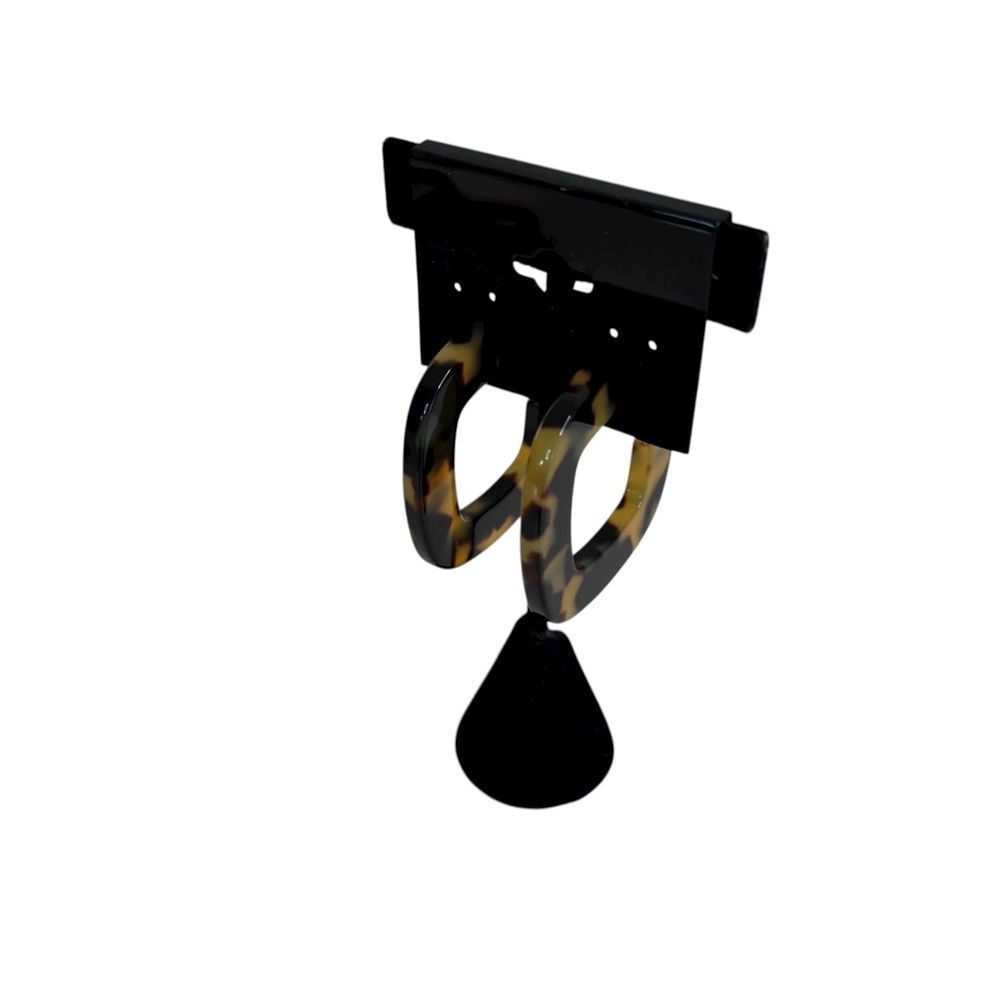 Tortoise Shell Lightweight C Hoop Earrings.